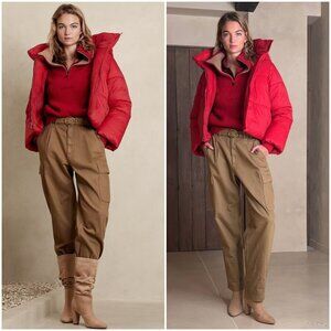 Banana Republic Pants Lou Ultra High Rise Cargo Whiskey Relaxed Fit size 27/4R